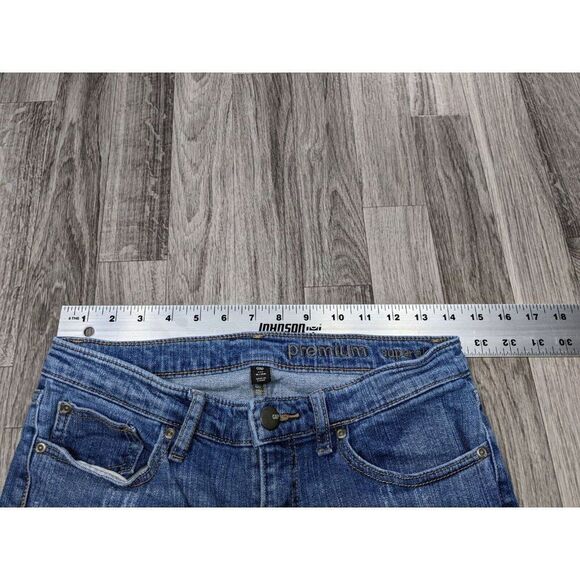 Gap Womens Size 6 / 28 Super Skinny Distressed Cropped Premium Denim Blue Jeans - Picture 8 of 12
